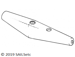 Headsail boom end fitting - for 5 mm boom