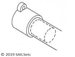 Headsail boom aft end - 8 mm Ø