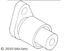 Headsail boom aft end - 8 mm Ø