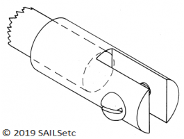 Boom end fitting - 6 mm Ø