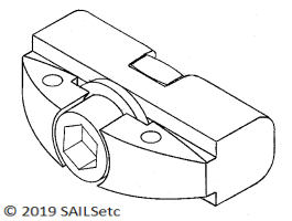 Boom track slide - SAILSetc spar - swivel attachment