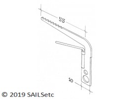 Head fitting + backstay crane - 45 mm