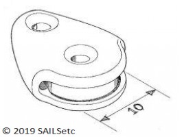 Block, ball raced, medium - 9 mm sheave - ceramic bearing