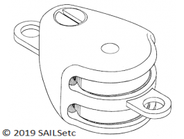 Double block with becket - 10 mm sheaves