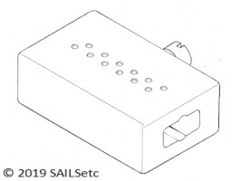 The drill block for SAILSetc section boom - for 3.5 mm spaced holes on one side and 4.5 mm on the other.