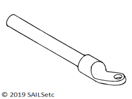The kicking strap end used on standard SAILSetc gooseneck/kicking strap units. 3 mm Ø hole in the end.