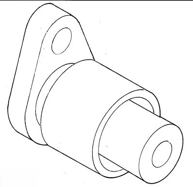 Headsail boom aft end - 8 mm Ø