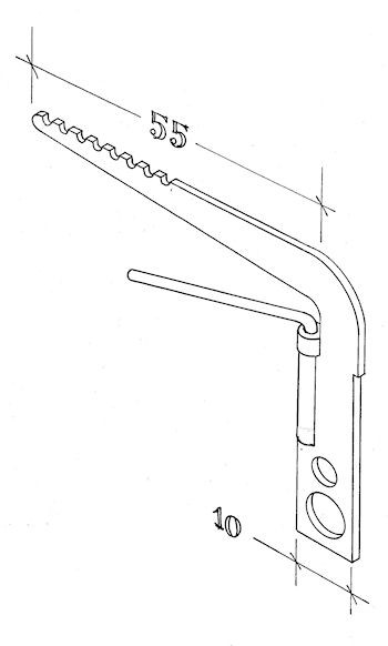 Head fitting + backstay crane - 45 mm