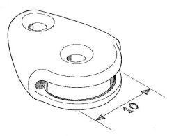 Block, ball raced, medium - 9 mm sheave - ceramic bearing