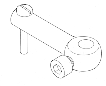 Tiller arm - 3, 4 or 5 mm Ø