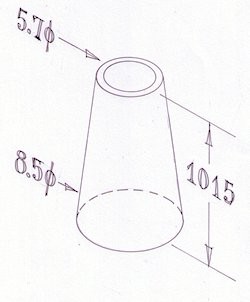 Carbon tapered - 8.5 mm to 5.7 mm Ø