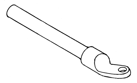 The kicking strap end used on standard SAILSetc gooseneck/kicking strap units. 3 mm Ø hole in the end.