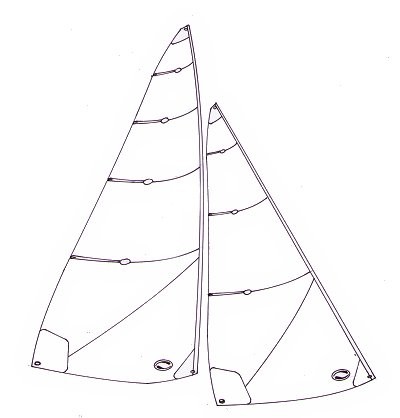 Ten Rater lightweight sails -  2000 to 2200 mm mainsail luff