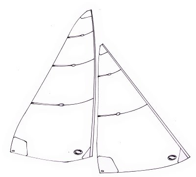 Ten Rater panelled sails - 1200 to 2000mm mainsail luff