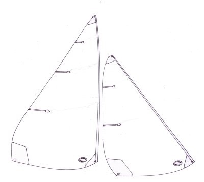 Marblehead standard sails - 1000 to 1250mm mainsail luff