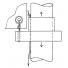 The sail tack is attached to the fitting. Its vertical position is controlled by a line to adjust the mainsail luff tension.