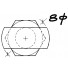 The base of the eyebolt is 8 mm in diameter.