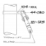 Use the 3 mm shackle to attach a 46B ring at the head of a forestay to a boom band with flange.