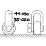 Use a 44-030 shackle to attach rigging - the hole in the eyebolt has to be drilled out to 2.1 mm for this. Eyebolt 35-FLAT is a better option for this use.