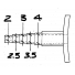 There are five sections to the outside end of the skin fitting - the INSIDE diameter of each is shown here. Cut the fitting as required to match the outside diameter of the tube you will use.