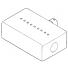 The drill block for 11 mm diameter round section boom - for 4 mm spaced holes on one side and 5 mm on the other.