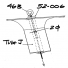 Upper end of fore deck tube with swivel line. The 46B ring provides the attachment for the headsail boom.